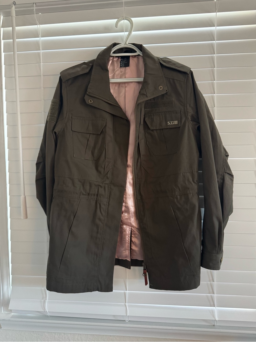 5.11 Tactical Olive Green Field Jacket with Pink Lining